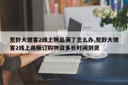 荒野大镖客2线上物品满了怎么办,荒野大镖客2线上商贩订购物资多长时间到货